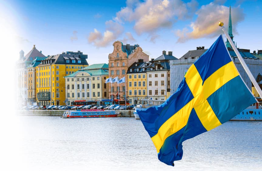 Stockholm drapeau suédois